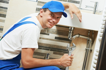 plumber with spanner