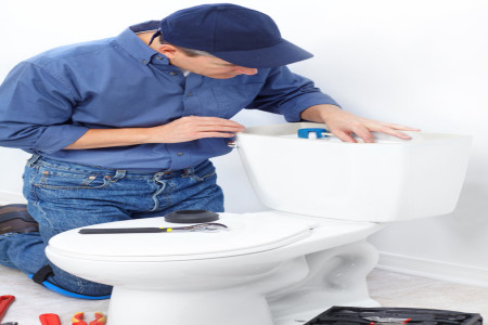 Affordable plumber near a toilet flush